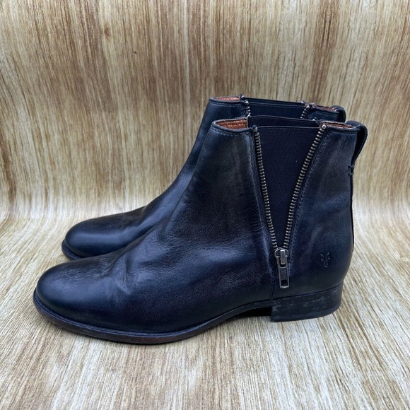 Frye Carly Zip Chelsea Boots Women's Size 9 EU 39.5 Leather Shoes Ankle Booties - Picture 3 of 10